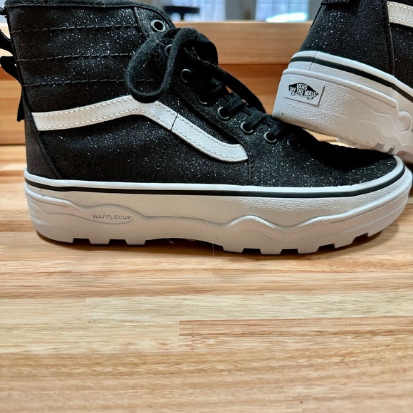 VANS Sentry Sk8-hi Wc High Tops (glitter Black/White) Women Black Size 8.5 - Picture 4 of 8